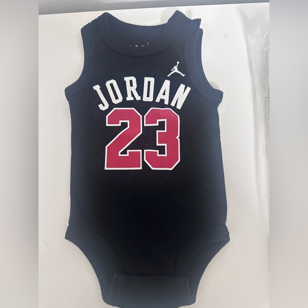 Jordan Black and Red Baby Bodysuit 0-6mos 0158